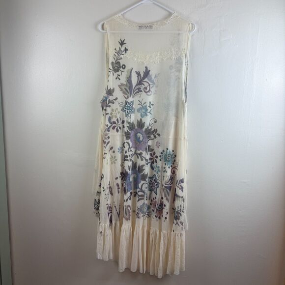 ORIGAMI Long Duster Cardigan Lace Boho Flowy Hippie Floral Western Fairy Size XL - Picture 8 of 13